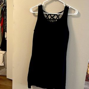 Want & Need brand small black sundress with cutout back